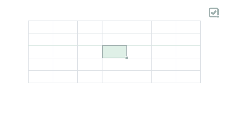 A spreadsheet grid with one selected cell and the Excel-User mark